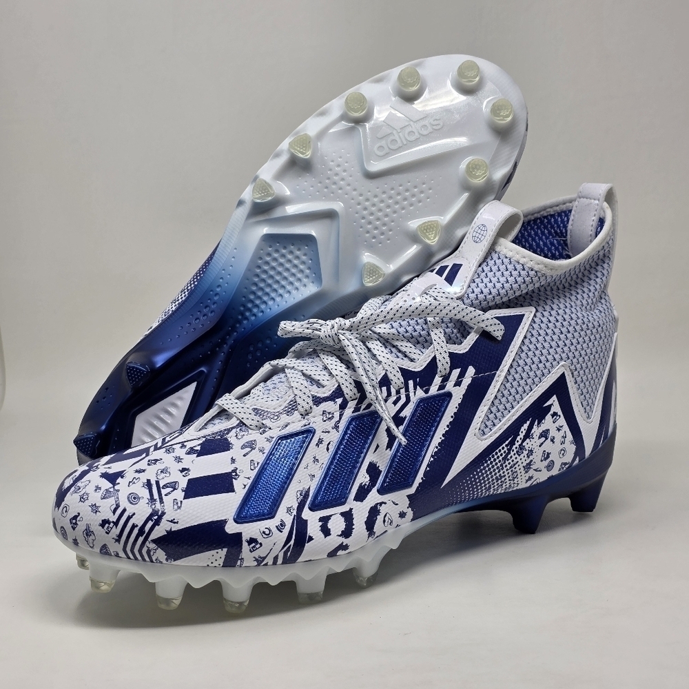 Adidas Freak 23 7v7 SMU Football Cleats White Blue GW4167 Men's Size 16 New